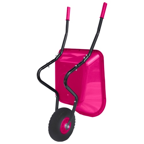 Pro-Bau-Tec Kinderschubkarre Pink mit PP-Mulde 20L mit PU-Rad