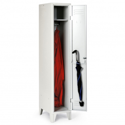Protaurus Kleiderschrank "Classico" auf Füßen 1800mm hoch 1 Abteil je 300mm mit Sicherheitsriegel