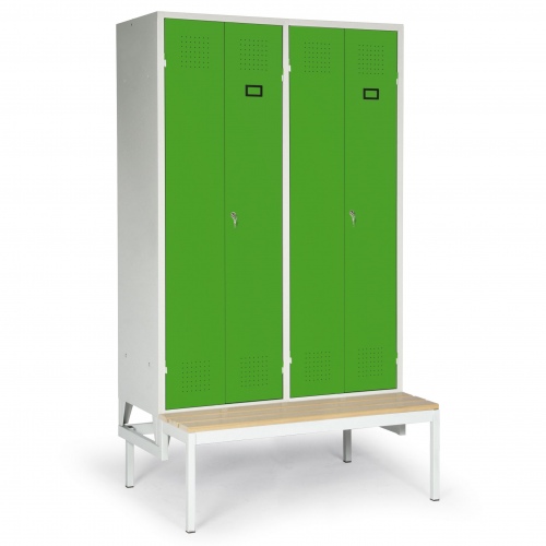 Protaurus Kleiderschrank "Portofino" untergebaute Sitzbank 1800mm hoch mit 2 Doppel-Abteilen und Zylinderschloss