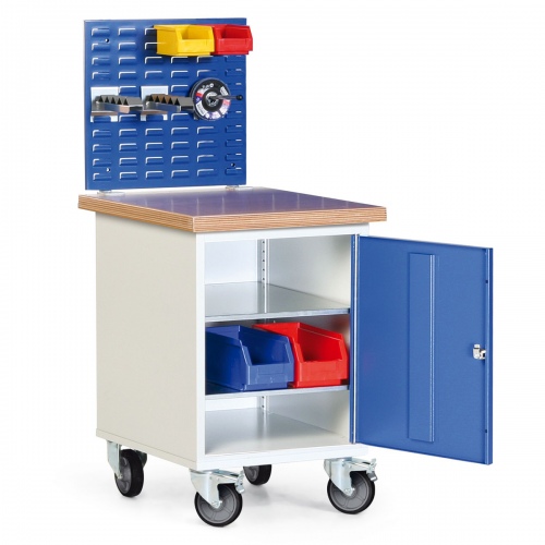 Protaurus Werkstatt-Rollcontainer Schrank mit 35mm Multiplexplatte und Schlitzplatte