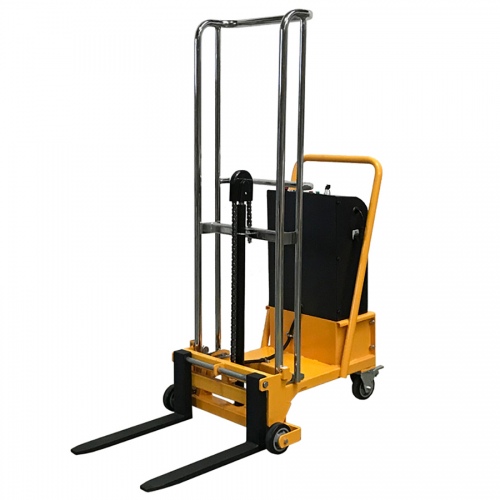 qteck Semi-elektrische Minilifter 550mm Gabellänge 20-1400mm Hubhöhe mit 250kg Hubkraft