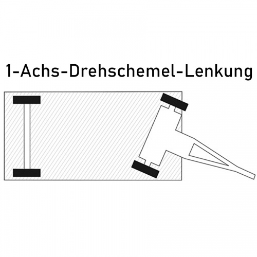 Rollcart Industrieanhänger mit 1-Achs- Drehschemel- Lenkung  2000x1000mm Luftbereifung 3000kg Tragkraft