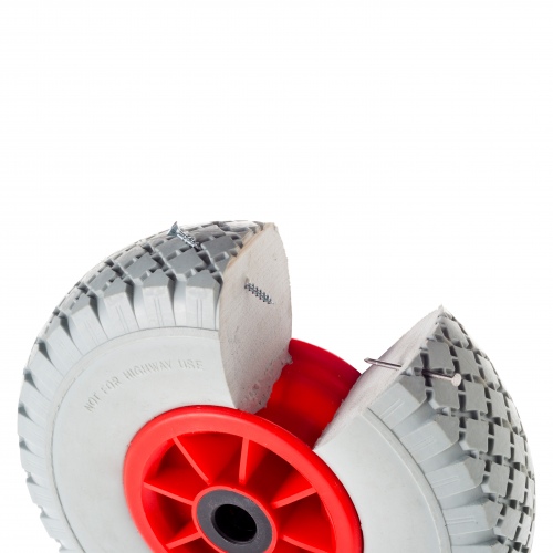 Rollcart geschäumte Polyurethan-Rad blaugrau mit Kunststofffelgen und Blockprofil