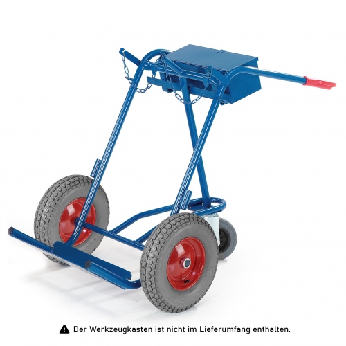 Rollcart Stahlflaschenkarre mit Stützrad 200kg Traglast für 2 Flaschen a 40-50 Liter