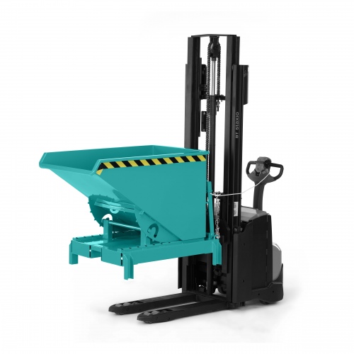 RR Industrietechnik Abrollkipper Typ RAM-DST-60 600dm³ für Deichselstapler RAL 5018 Türkisblau