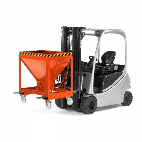 RR Industrietechnik Silowagen Typ RSLF 600dm³ fahrbar RAL 2004 Reinorange