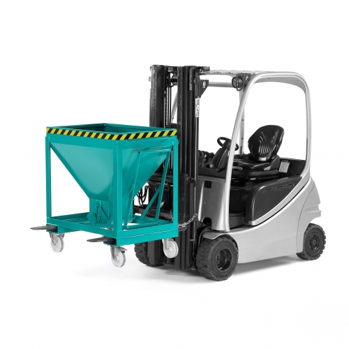 RR Industrietechnik Silowagen Typ RSLF 600dm³ fahrbar RAL 5018 Türkisblau