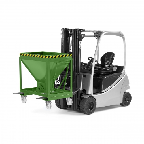 RR Industrietechnik Silowagen Typ RSLF 600dm³ fahrbar RAL 6011 Resedagrün