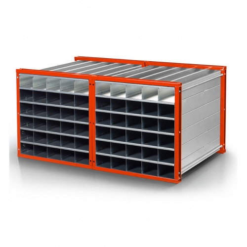 R+R Industrietechnik Wabenregal RWR-20/1 1000x1000x1000mm mit 20 Fächern RAL 2004 Reinorange