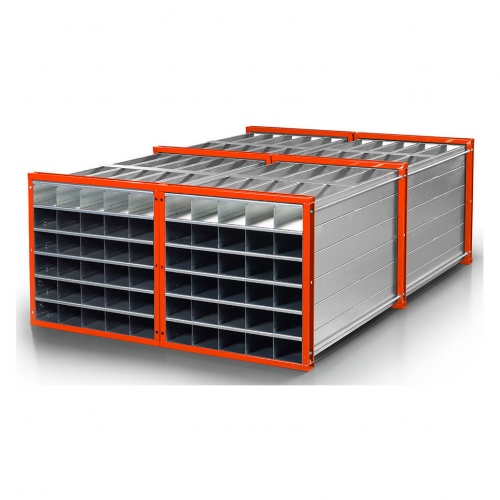 RR Industrietechnik Wabenregal RWR-20/3 3000x1000x1000mm mit 20 Fächern RAL 2004 Reinorange