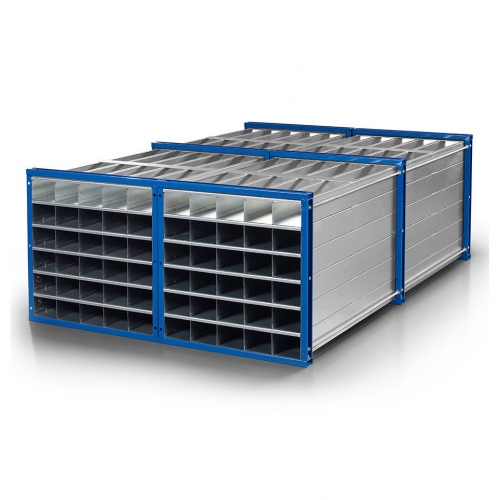 RR Industrietechnik Wabenregal RWR-24/3 3000x1000x1000mm mit 24 Fächern RAL 5010 Enzianblau