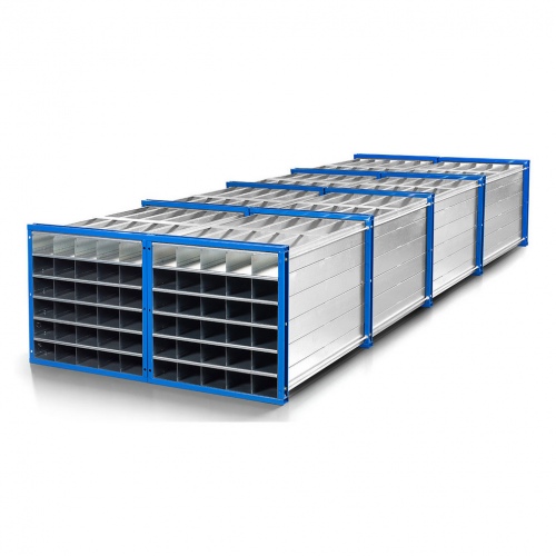 RR Industrietechnik Wabenregal RWR-64/6 6000x1000x1000mm mit 64 Fächern RAL 5010 Enzianblau
