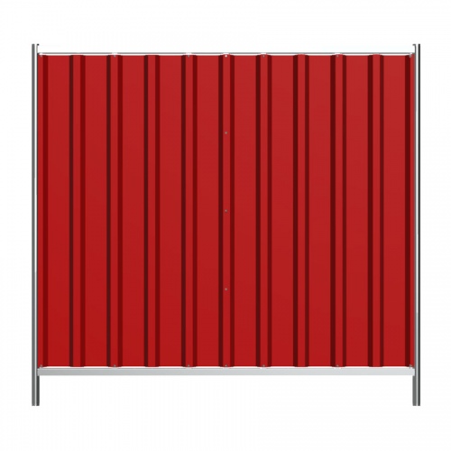 Schake Mobilzaun Trapez 2,2x1,2m mit Stahlblechfüllung, rot