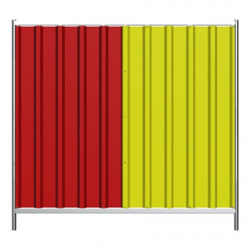 Schake Mobilzaun Trapez 2,2x1,2m mit Stahlblechfüllung, rot-gelb