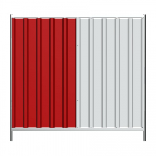 Schake Mobilzaun Trapez 2,2x2m mit Stahlblechfüllung, rot-weiß
