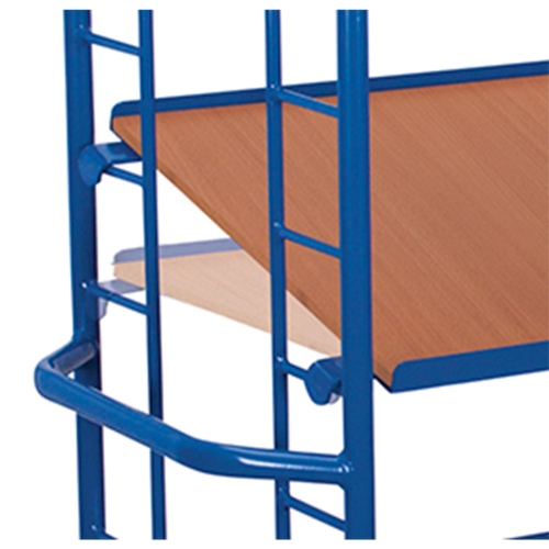 VARIOfit Etagenwagen mit Seiten aus Drahtgitter, Rohrschiebegriff und 3 neigbaren Etagenboden 1650x650mm