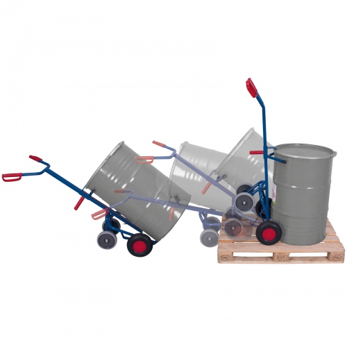 VARIOfit Fasskarre 250kg Tragkraft für 200 Liter Fässer mit 2 Stützrädern