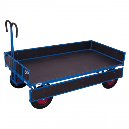 VARIOfit Handpritschenwagen mit Bordwand und Vollgummibereifung, bis 1250kg Traglast 1185x780mm