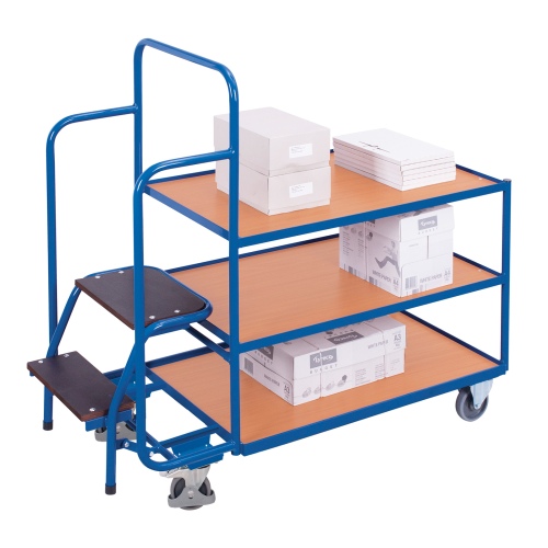 VARIOfit Kommissionierwagen mit 3 Ladeflächen, niedrig