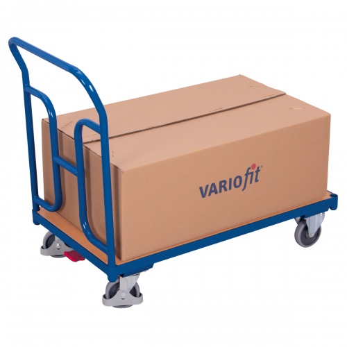 VARIOfit Schiebebügelwagen 250kg Tragkraft mit gebogenen Rohren 1030x600mm