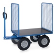 Fetra Handpritschenwagen mit Zugöse, hohen Drahtgitterwänden und Polyurethanbereifung, 1135x795mm Ladefläche 750kg Tragkraft-small