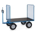 Fetra Handpritschenwagen mit Zugöse, hohen Drahtgitterwänden und Polyurethanbereifung, 1535x895mm Ladefläche 750kg Tragkraft-small