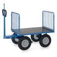 Fetra Handpritschenwagen mit Zugöse, Drahtgitterwänden und Polyurethanbereifung, 1135x795mm Ladefläche 750kg Tragkraft-small