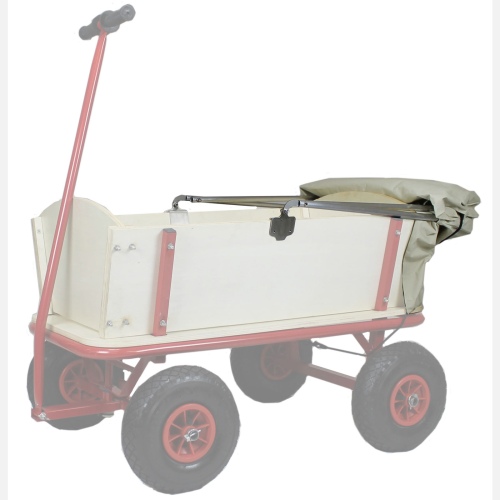 Beachtrekker Style Holz Bollerwagen Handwagen Blaubeere mit Sonnenverdeck