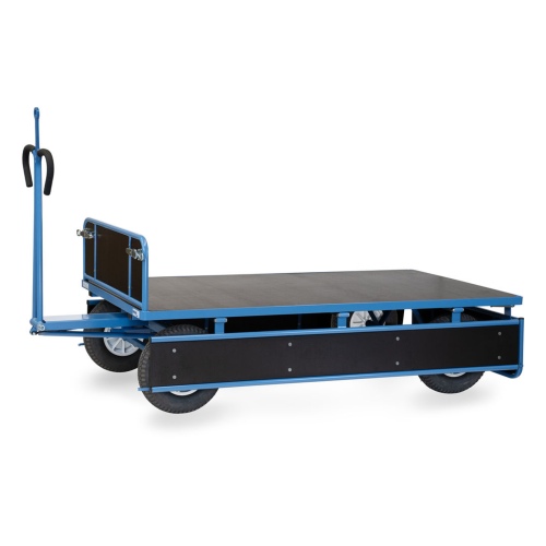 Fetra Handpritschenwagen mit Zugöse, Bordwänden und Polyurethanbereifung, 1940x940mm Ladefläche 750kg Tragkraft