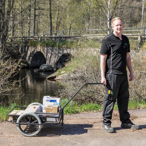 Kongamek Handwagen in schwarz 1600x910x900mm mit Luftbereifung und 150kg Tragkraft