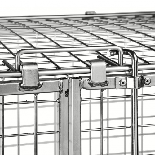 Kongamek Sicherheitscontainer 1200x800x1870mm verzinkt mit Gitterboden, 4 Gitterwänden, Tür ohne Bremse