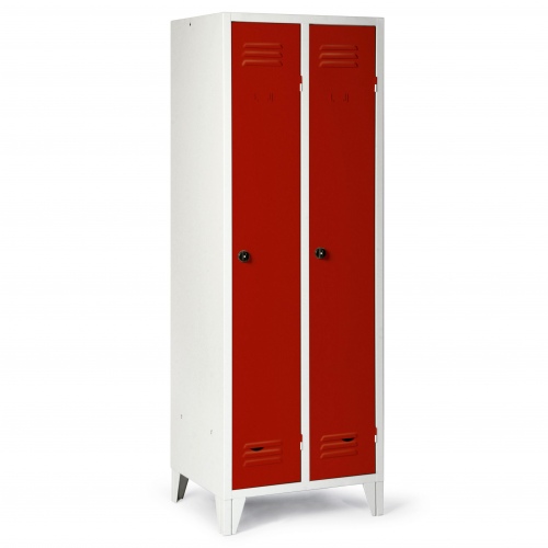 Protaurus Kleiderschrank "Classico" auf Füßen 1800mm hoch 2 Abteile je 300mm mit Sicherheitsriegeln