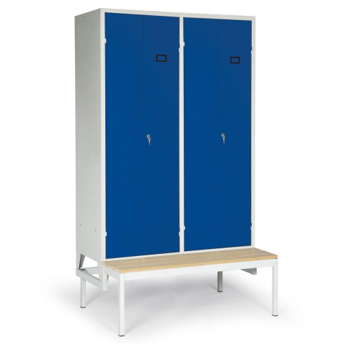Protaurus Kleiderschrank "Portofino" untergebaute Sitzbank 1800mm hoch mit 2 Doppel-Abteilen und Zylinderschloss