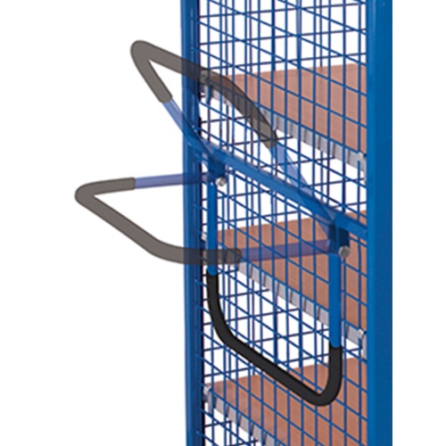 VARIOfit Etagenwagen, außen vergittert mit Schiebebügel und 5 Ladeflächen