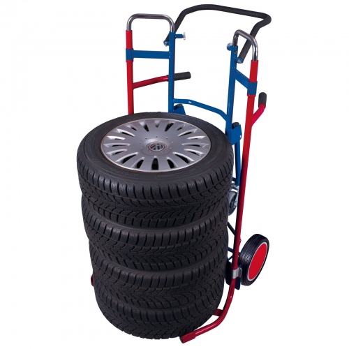 VARIOfit Stahl-Reifenkarre 200kg Tragkraft mit Teleskopauszug Vollgummibereifung