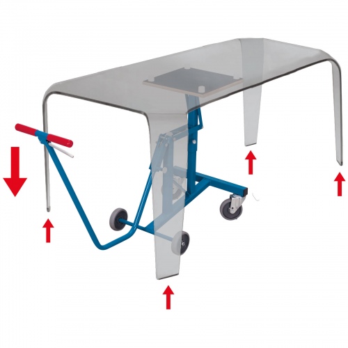 VARIOfit Tisch-Heberoller 100kg Traglast arretierbar