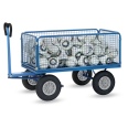 Fetra Handpritschenwagen mit Drahtgitterwänden und Polyurethanbereifung, 1535x895mm Ladefläche 750kg Tragkraft-small