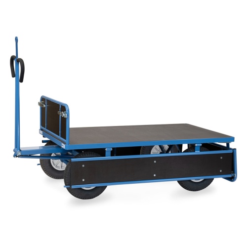 Fetra Handpritschenwagen mit Zugöse, Bordwänden und Polyurethanbereifung, 1540x840mm Ladefläche 750kg Tragkraft