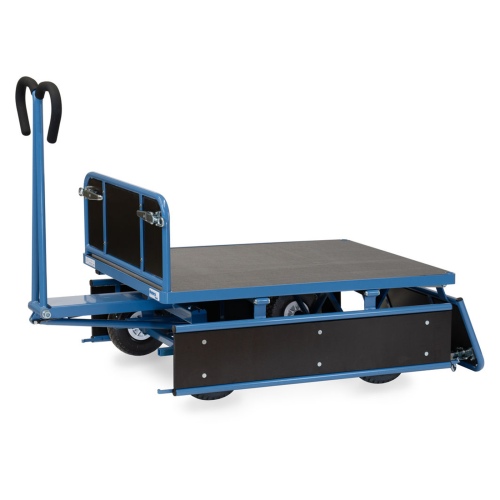 Fetra Handpritschenwagen mit Bordwänden und Polyurethanbereifung, 1140x740mm Ladefläche 450kg Tragkraft