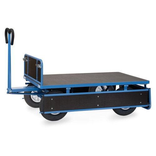 Fetra Handpritschenwagen mit Bordwänden und Polyurethanbereifung, 1540x840mm Ladefläche 750kg Tragkraft