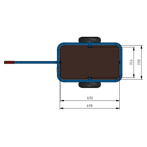 Fetra Handwagen mit wasserfestem Boden und Polyurethanbereifung 690x356mm