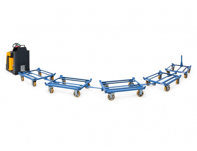 Fetra Paletten Fahrgestell als Routenzug für Gitterboxen und Flachpaletten