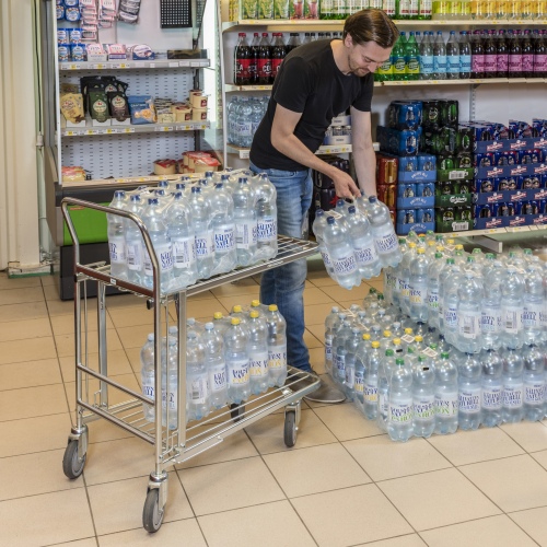 Kongamek Einkaufswagen mit 2 Böden klappbar Gummibereifung Ø125mm wahlweise mit Bremse