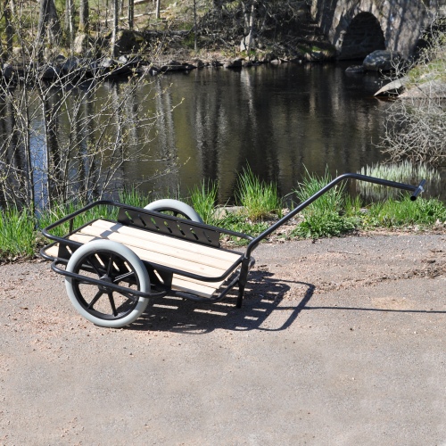 Kongamek Handwagen in schwarz 1600x910x900mm mit Luftbereifung und 150kg Tragkraft