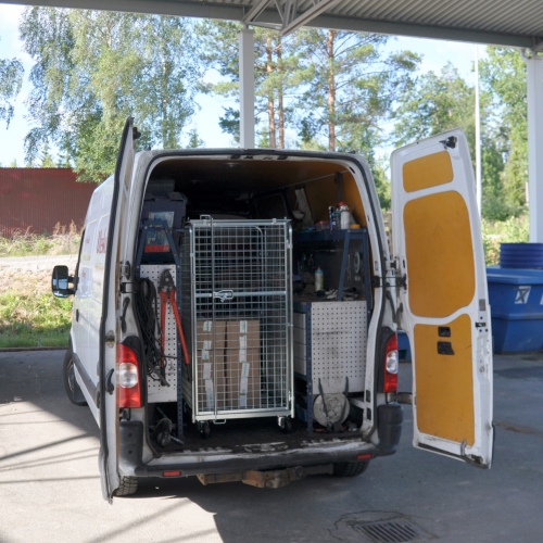 Kongamek Sicherheitscontainer 795x715x1505mm verzinkt mit Gitterboden, 4 Gitterwänden und Tür ohne Bremse
