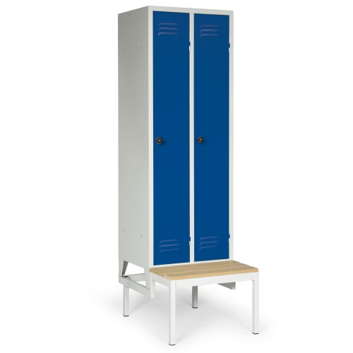 Protaurus Kleiderschrank "Classico" untergebaute Sitzbank 2100mm hoch 2 Abteile je 300mm mit Sicherheitsriegeln