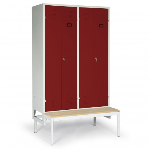 Protaurus Kleiderschrank "Portofino" untergebaute Sitzbank 1800mm hoch mit 2 Doppel-Abteilen und Zylinderschloss