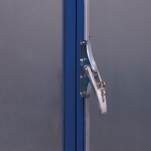 VARIOfit Etagenwagen aus Stahlblech mit Schiebebügel, Hebelgriff und 5 Ladeflächen