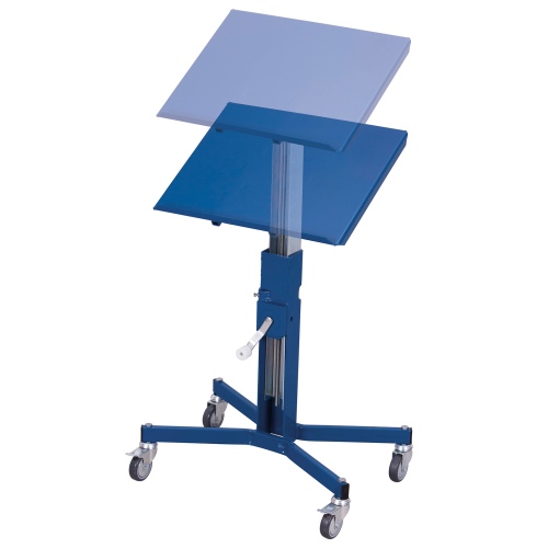 VARIOfit Materialständer höhenverstellbar mit Handkurbel, einseitig neigbar und Ladefläche 510x410mm