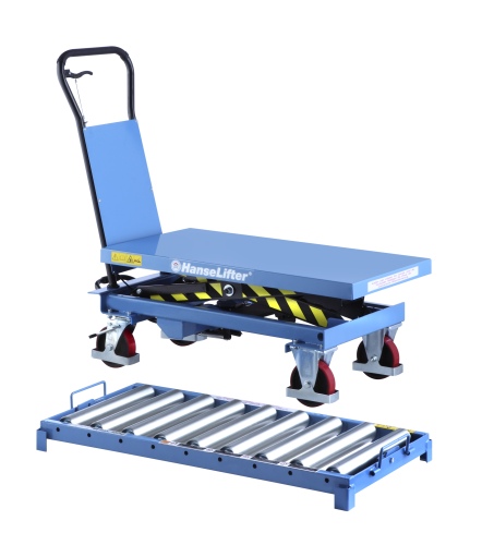 Hanselifter Hubtischwagen mit Rollenbahn SPR500 Hubhöhe 1054mm Tragkraft 500kg
